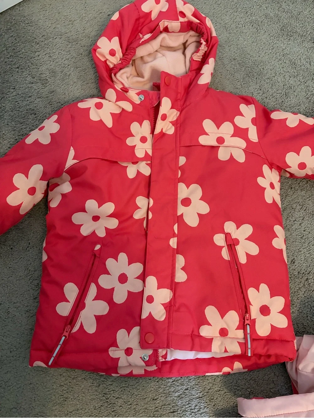 Cat & Jack Pink Floral Winter Coat
